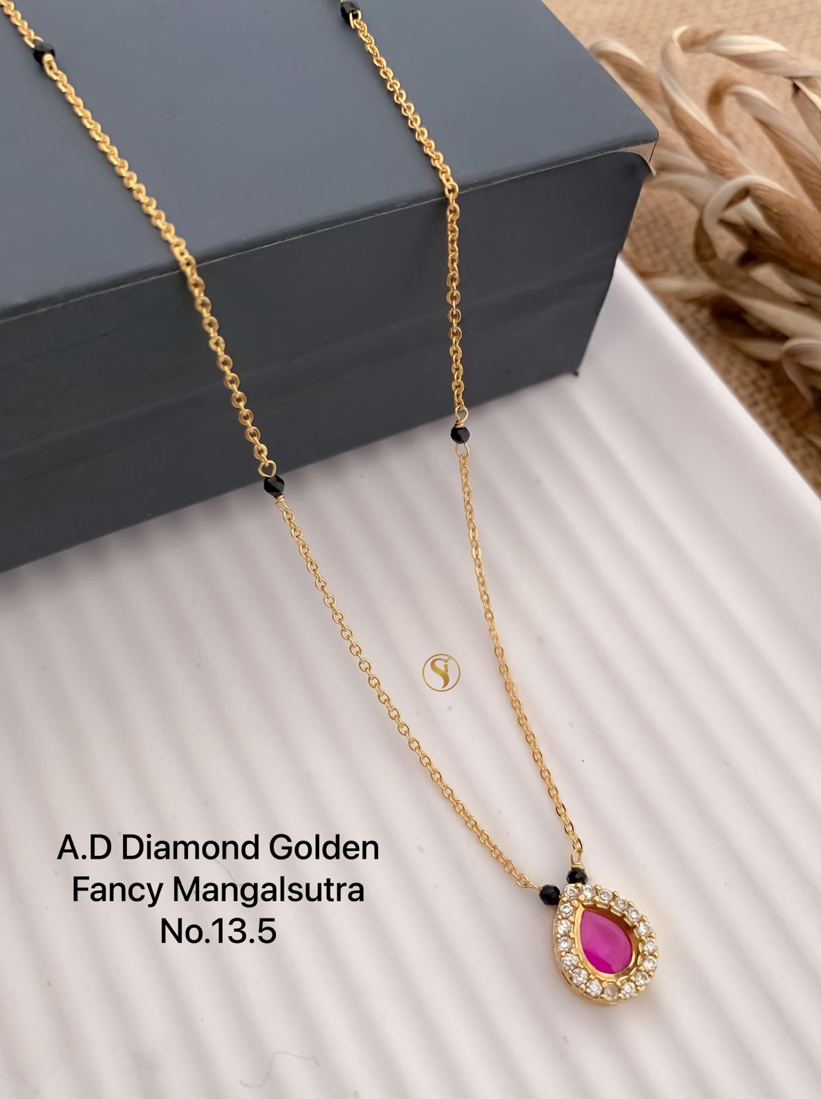 Dokiya 3 AD Diamond Golden Mangalsutra Wholesale Price In Surat
